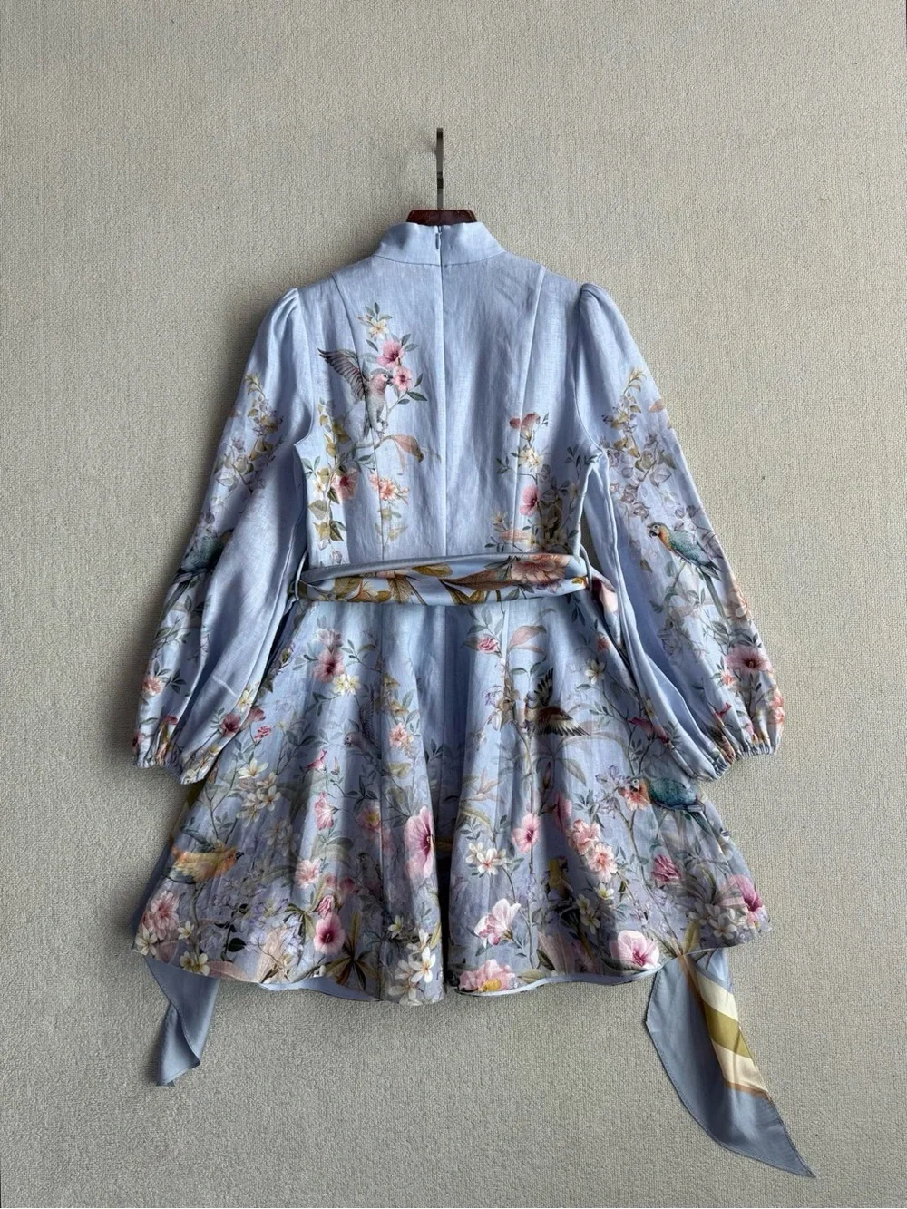 🔥CLEARANCE🔥 NWOT Zimmermann Lavender Floral Linen Mini Dress, Size AU 3 - Picture 7 of 16
